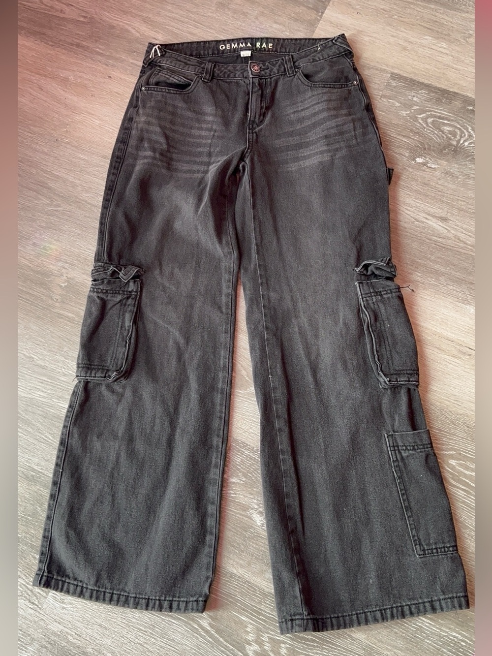 Women's Black Cargo Jeans Gemma Rae 9